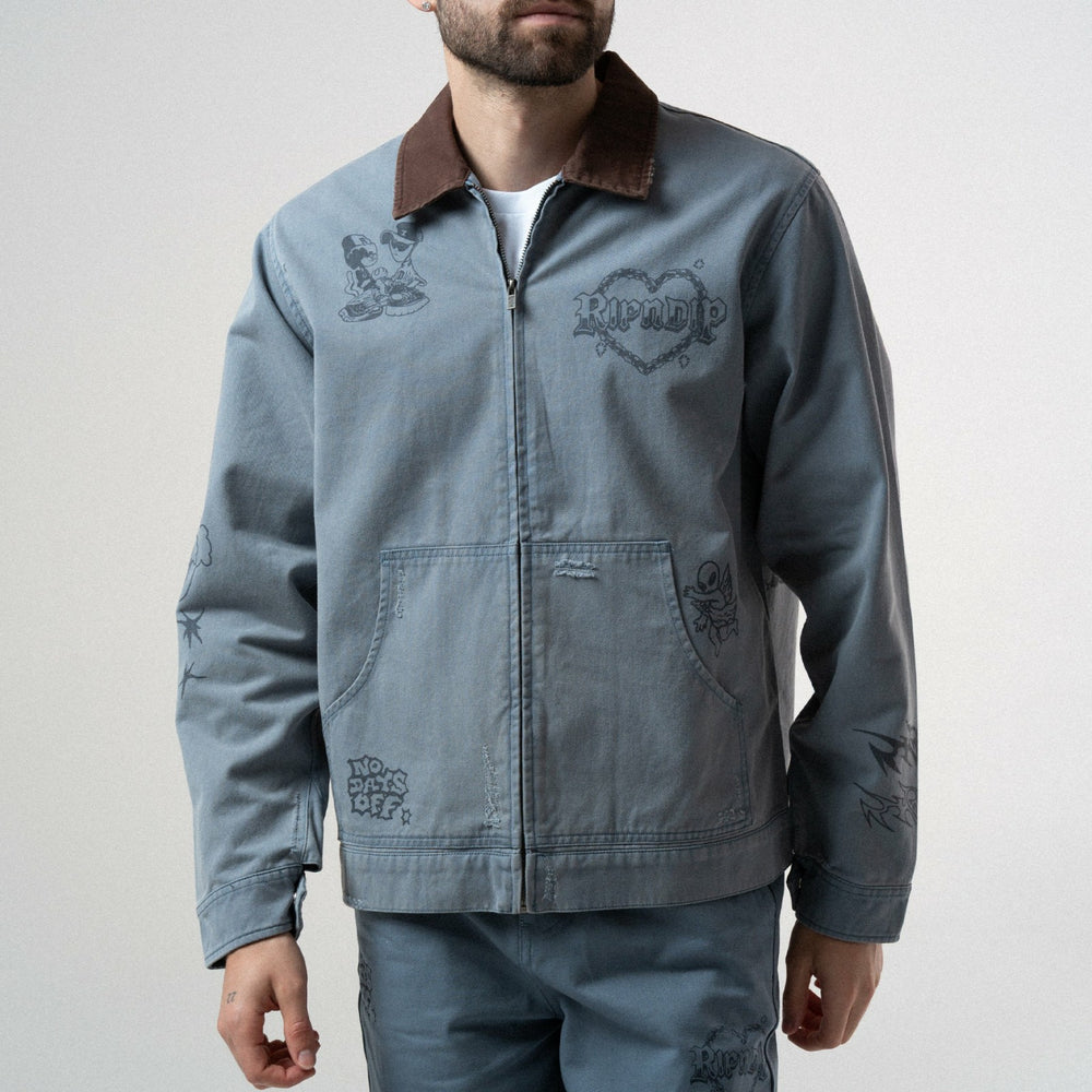 Ripndip Online Shop | Westside Zip Up Work Jacket (Slate)