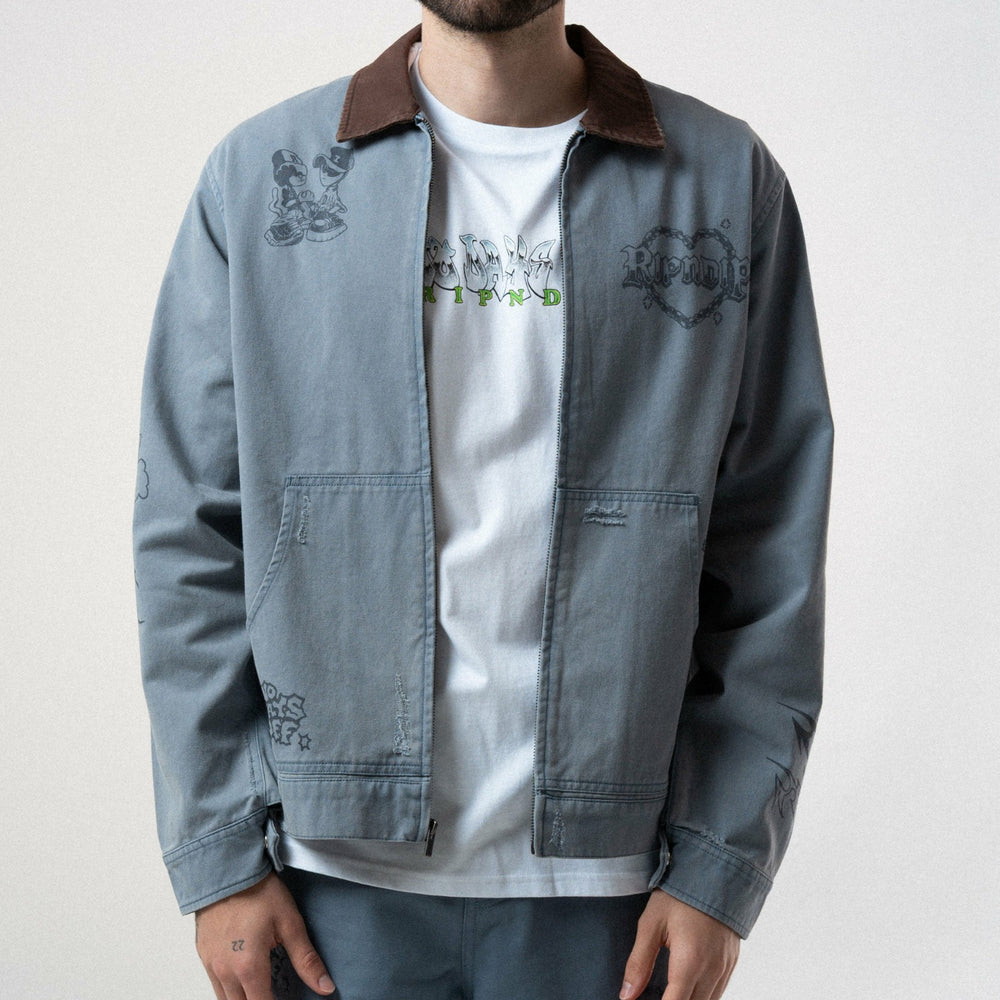 Ripndip Online Shop | Westside Zip Up Work Jacket (Slate)