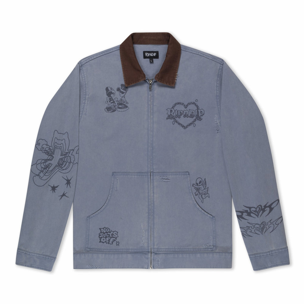 Ripndip Online Shop | Westside Zip Up Work Jacket (Slate)
