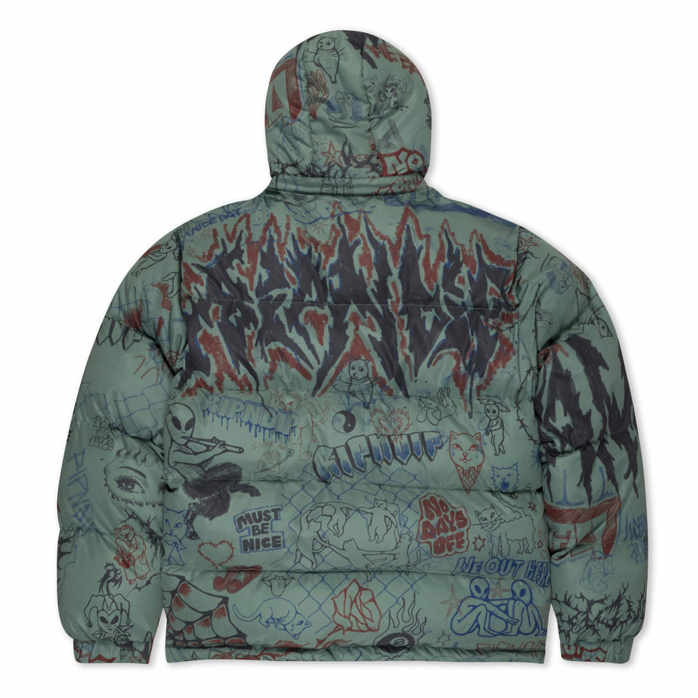 Ripndip Discount | Marker Puffer Jacket (Olive)