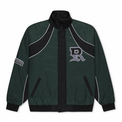 Ripndip Outlets | RIPNDIP Athletics Race Jacket (Hunter Green / Black)