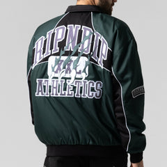 Ripndip Outlets | RIPNDIP Athletics Race Jacket (Hunter Green / Black)