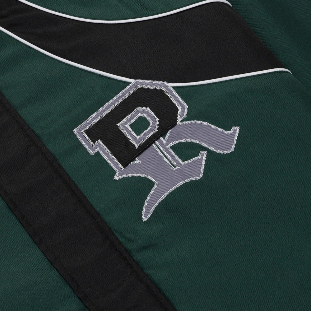 Ripndip Outlets | RIPNDIP Athletics Race Jacket (Hunter Green / Black)