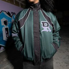 Ripndip Outlets | RIPNDIP Athletics Race Jacket (Hunter Green / Black)
