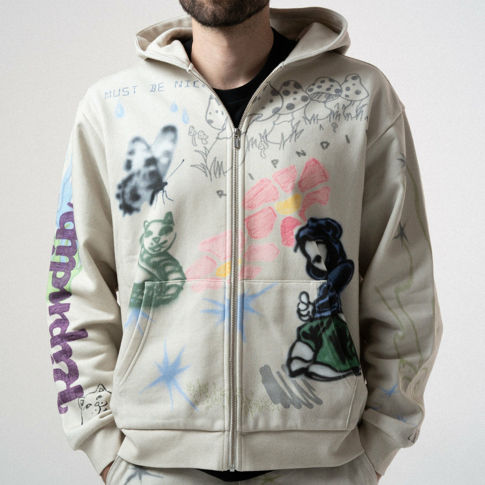 Ripndip Discount | Goosebumps Zip Hoodie (Bone)