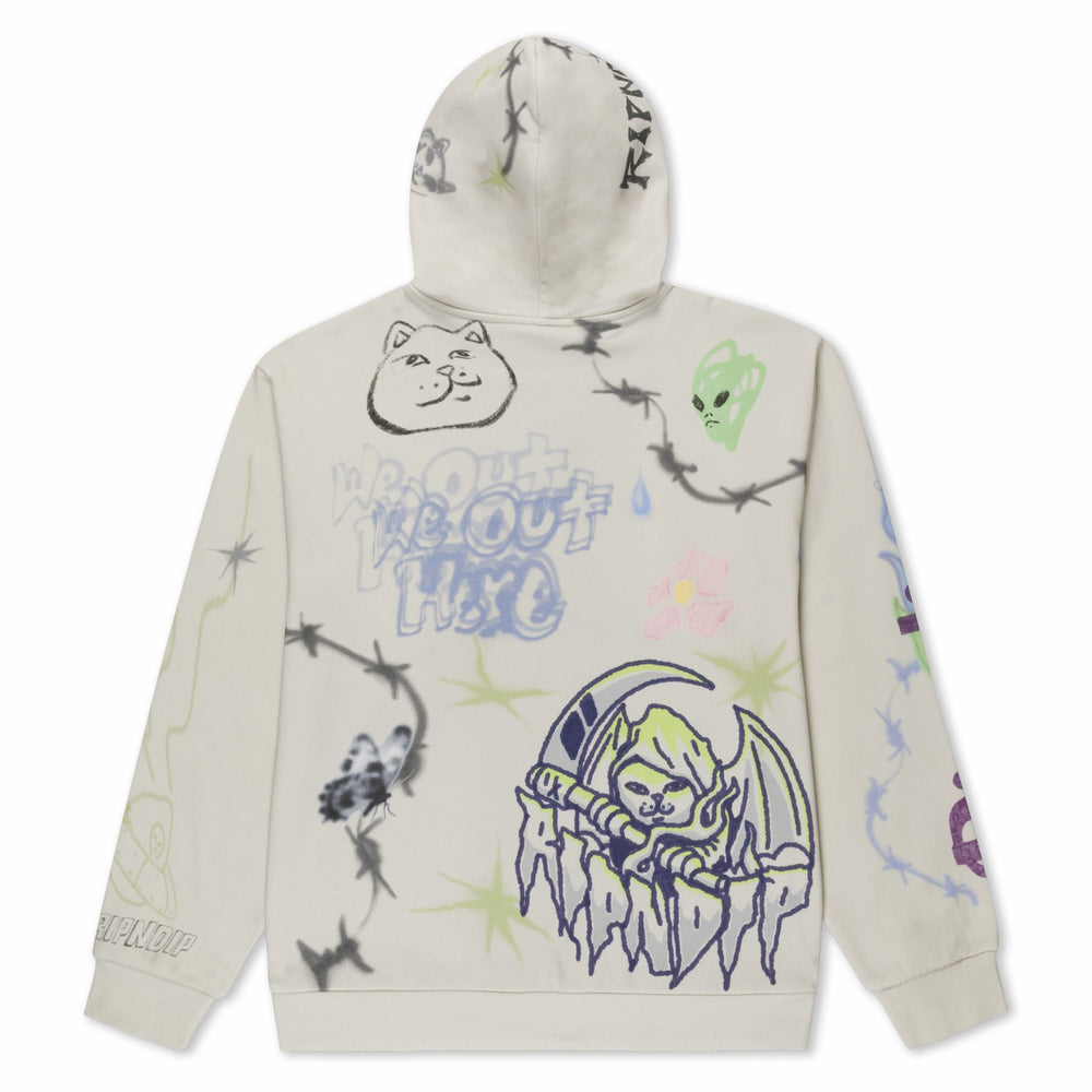 Ripndip Discount | Goosebumps Zip Hoodie (Bone)