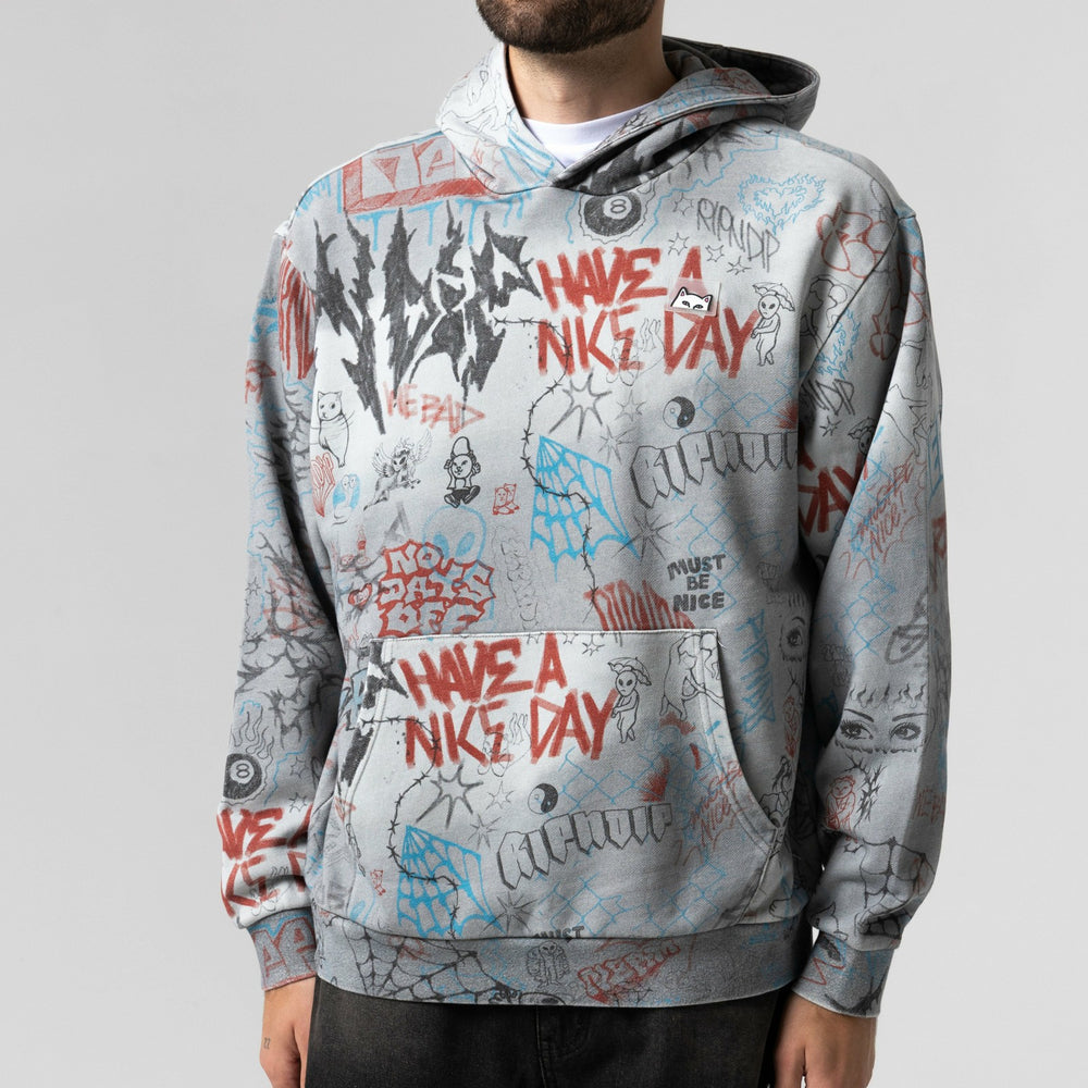 Ripndip Outlets | Marker Hoodie (Sage Grey Vintage Wash)
