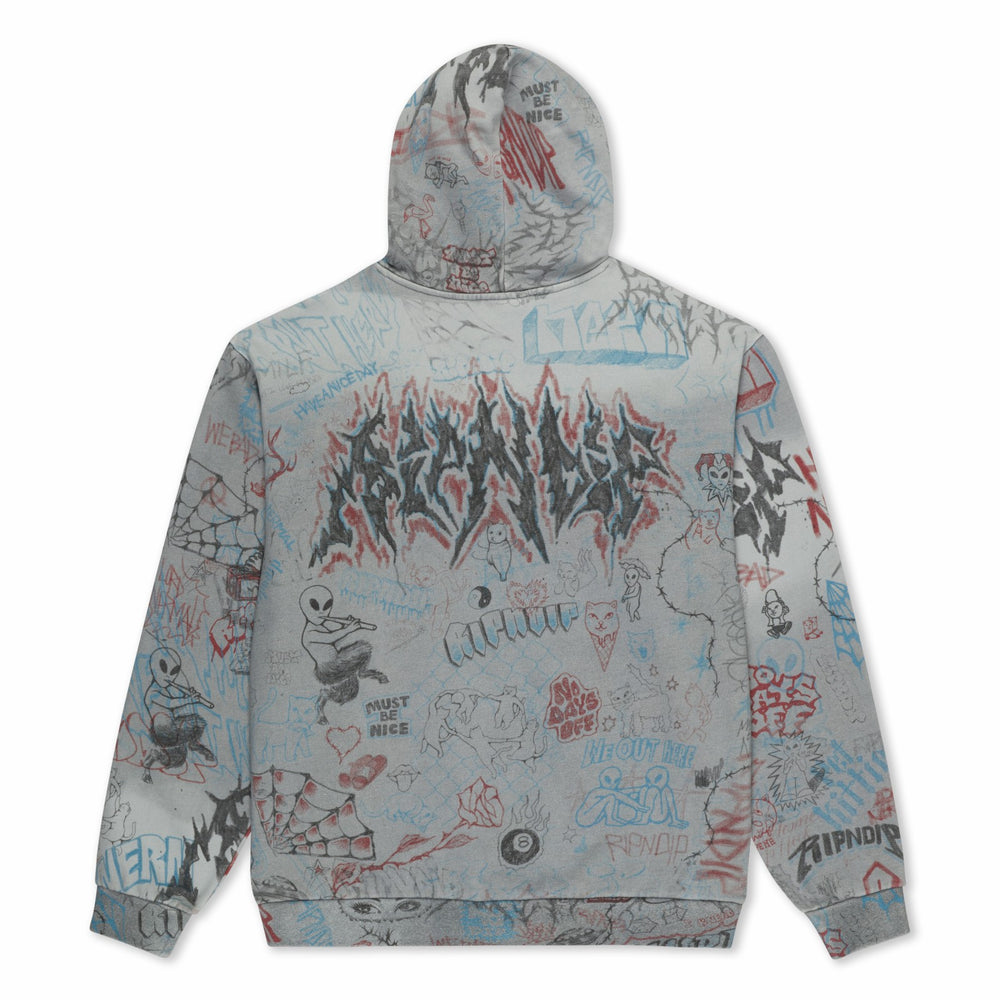 Ripndip Outlets | Marker Hoodie (Sage Grey Vintage Wash)