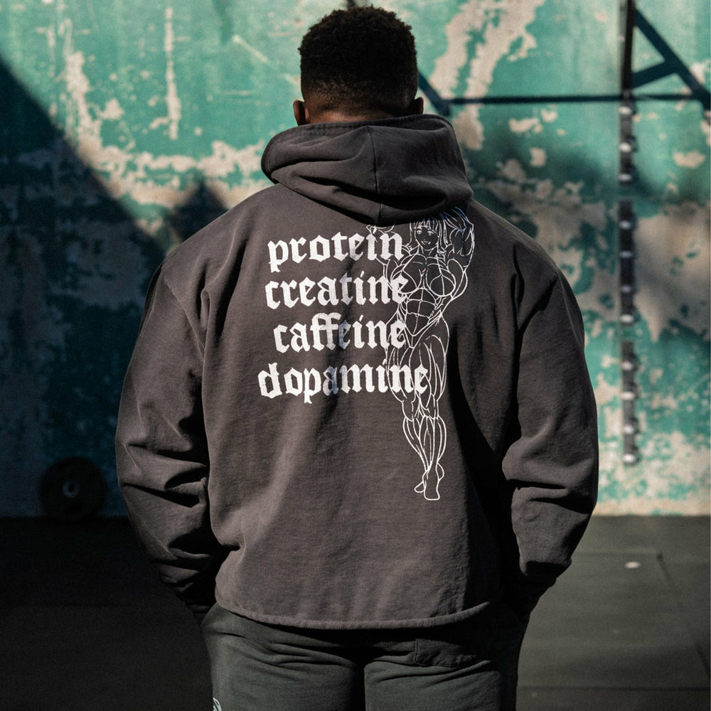 Ripndip New | Protein Boxy Cropped 500GSM Hoodie (Gunmetal)