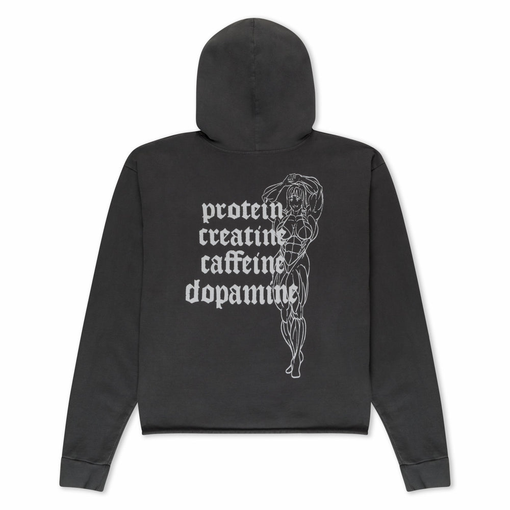 Ripndip New | Protein Boxy Cropped 500GSM Hoodie (Gunmetal)
