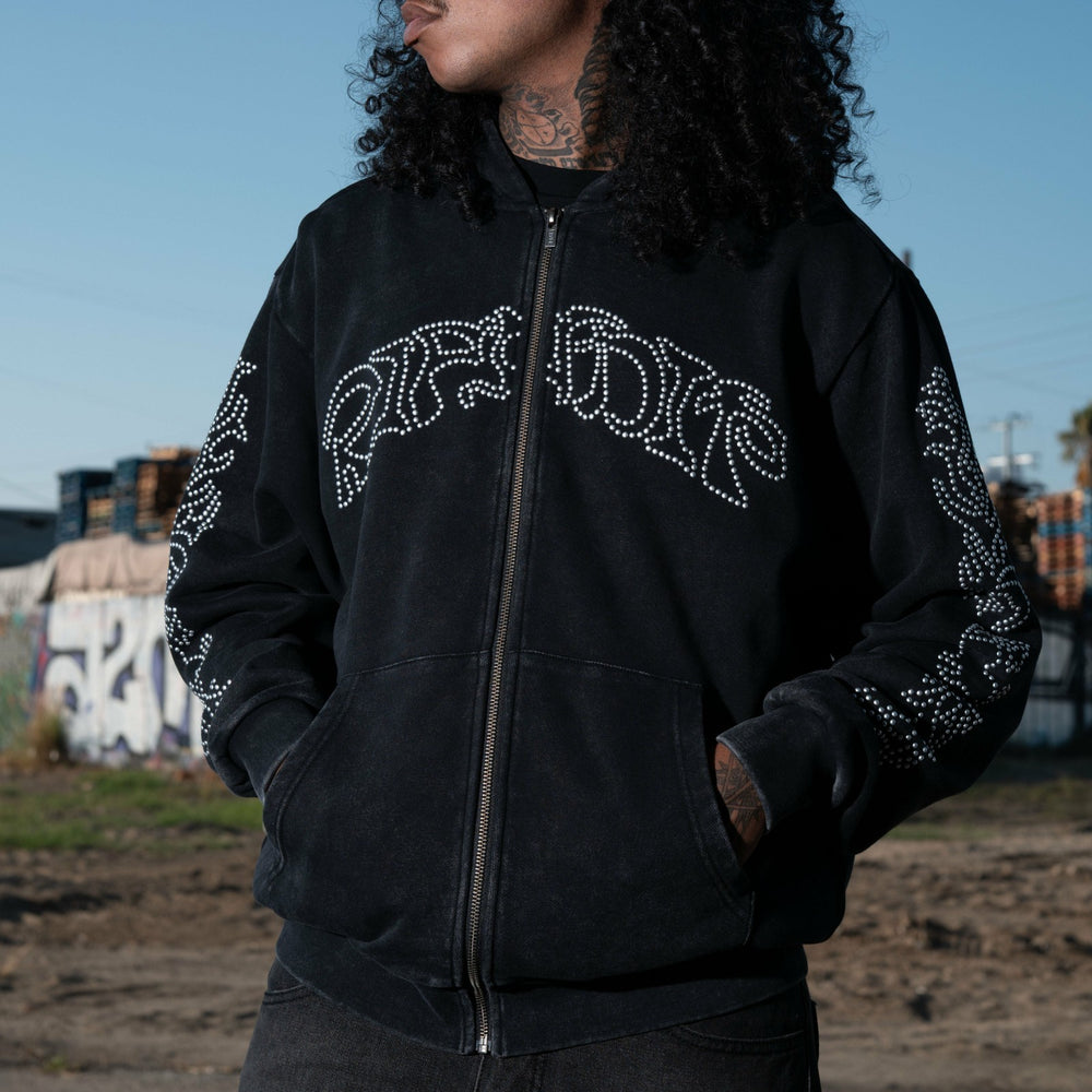 Ripndip Online | Pretty Flacko Zip Hoodie (Black Vintage Wash)