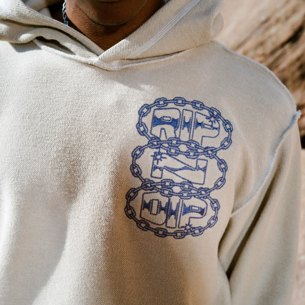 Ripndip Discount | Linked Up Reverse Stitched Hoodie (Khaki)