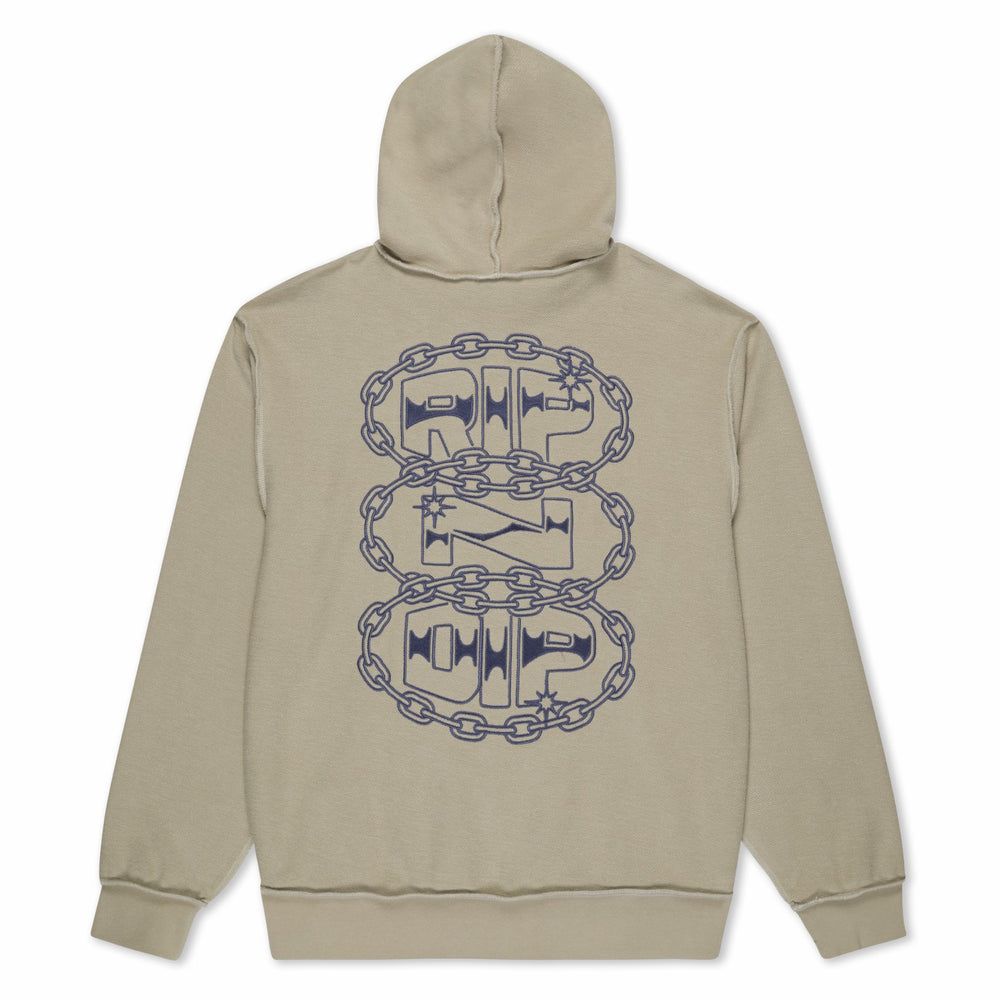 Ripndip Discount | Linked Up Reverse Stitched Hoodie (Khaki)