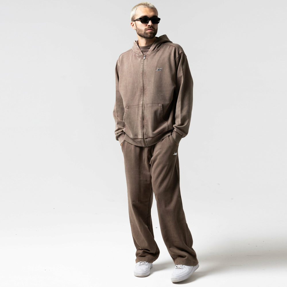 Ripndip For Sale | Castanza Zip Up Hoodie (Brown Vintage Wash)