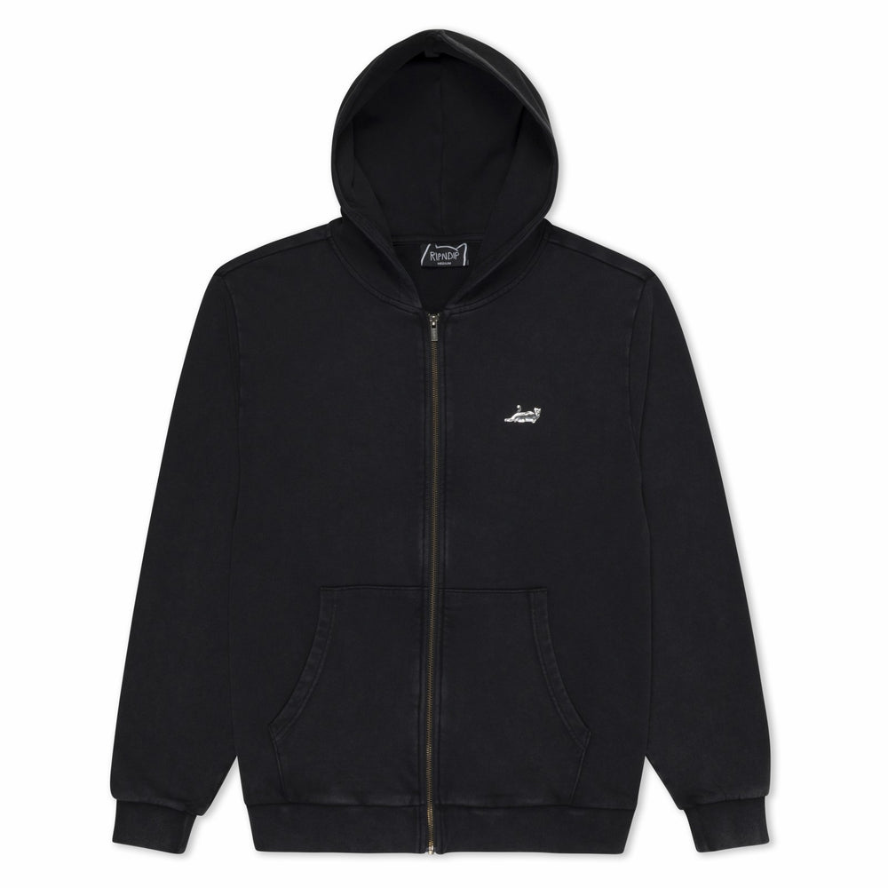 Ripndip Sale | Castanza Zip Up Hoodie (Black Vintage Wash)