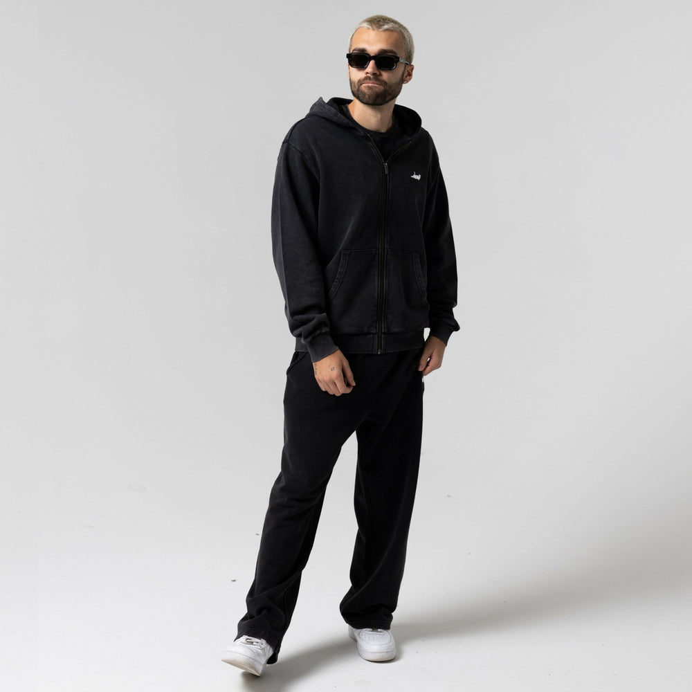 Ripndip Sale | Castanza Zip Up Hoodie (Black Vintage Wash)