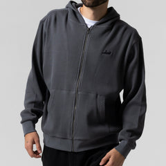 Ripndip Online | Castanza Waffle Knit Zip Up Hoodie (Charcoal)