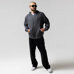 Ripndip Online | Castanza Waffle Knit Zip Up Hoodie (Charcoal)