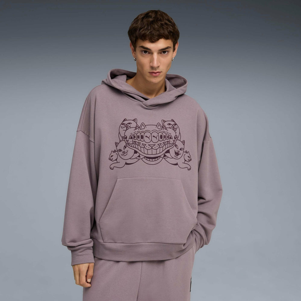 Ripndip Sale | PUMA X RIPNDIP Boxy Graphic Hoodie (Plum Jam)