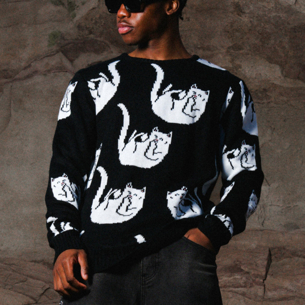 Ripndip Sale | Falling For Nermal Knit Sweater (Black)