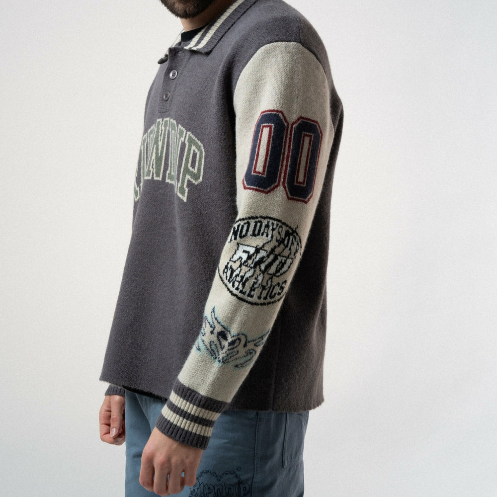 Ripndip Online Shop | Run It Up Knit Sweater (Charoal / Cream)