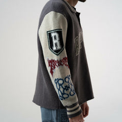 Ripndip Online Shop | Run It Up Knit Sweater (Charoal / Cream)