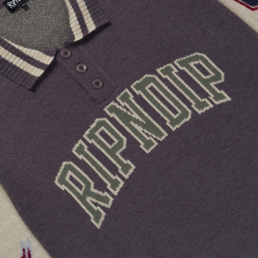 Ripndip Online Shop | Run It Up Knit Sweater (Charoal / Cream)