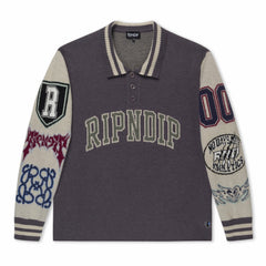 Ripndip Online Shop | Run It Up Knit Sweater (Charoal / Cream)