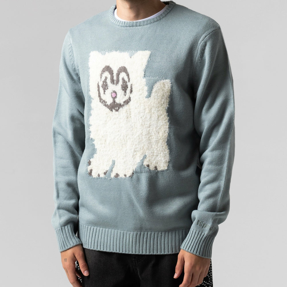 Ripndip For Sale | Pet Me Im Cute Knit Sweater (Heather Sage Grey)
