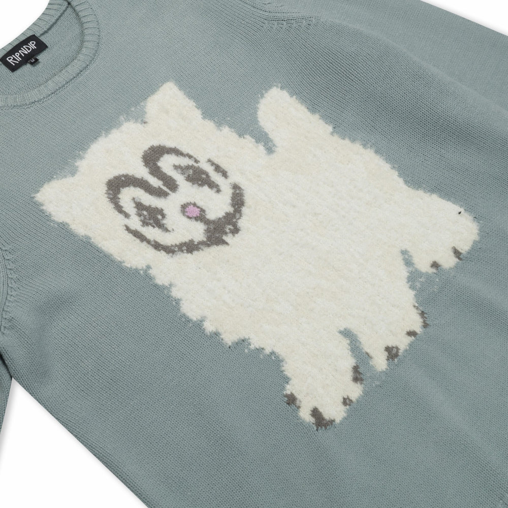Ripndip For Sale | Pet Me Im Cute Knit Sweater (Heather Sage Grey)