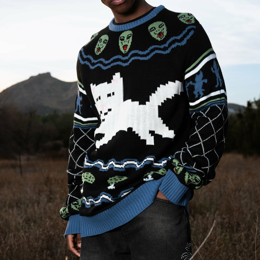 Ripndip Discount | Out Of This World Knit Sweater (Black)
