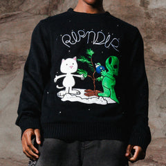 Ripndip Outlets | Alien / Nerm Christmas Light Up Knit Sweater (Black)