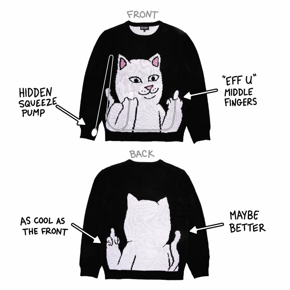 Ripndip Sale | Lord Nermal Flippy Knitty Sweater (Black)