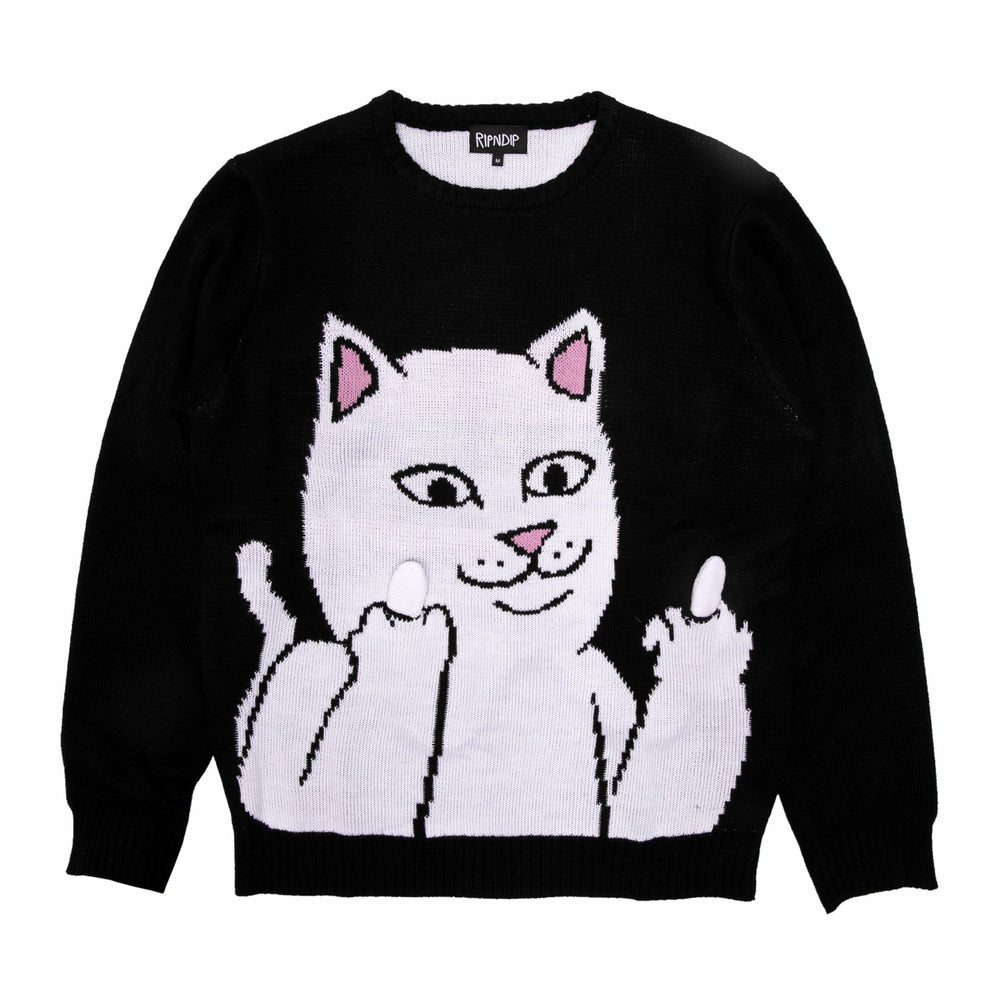 Ripndip Sale | Lord Nermal Flippy Knitty Sweater (Black)