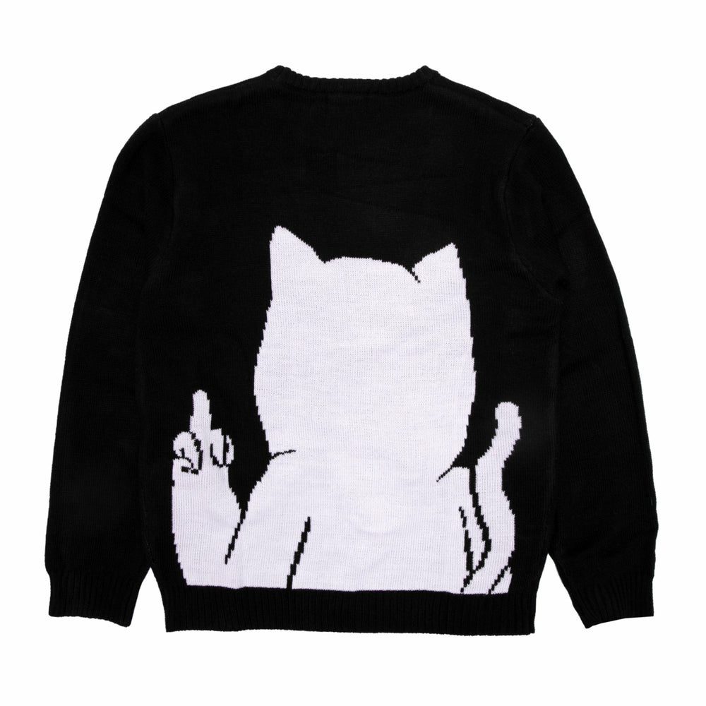 Ripndip Sale | Lord Nermal Flippy Knitty Sweater (Black)