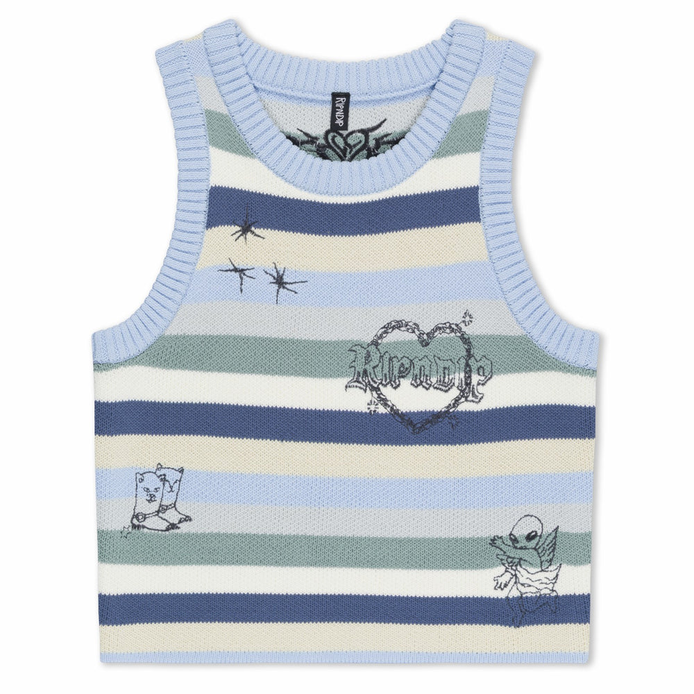 Ripndip Outlets | Westside Crochet Crop Tank (Powder Blue)