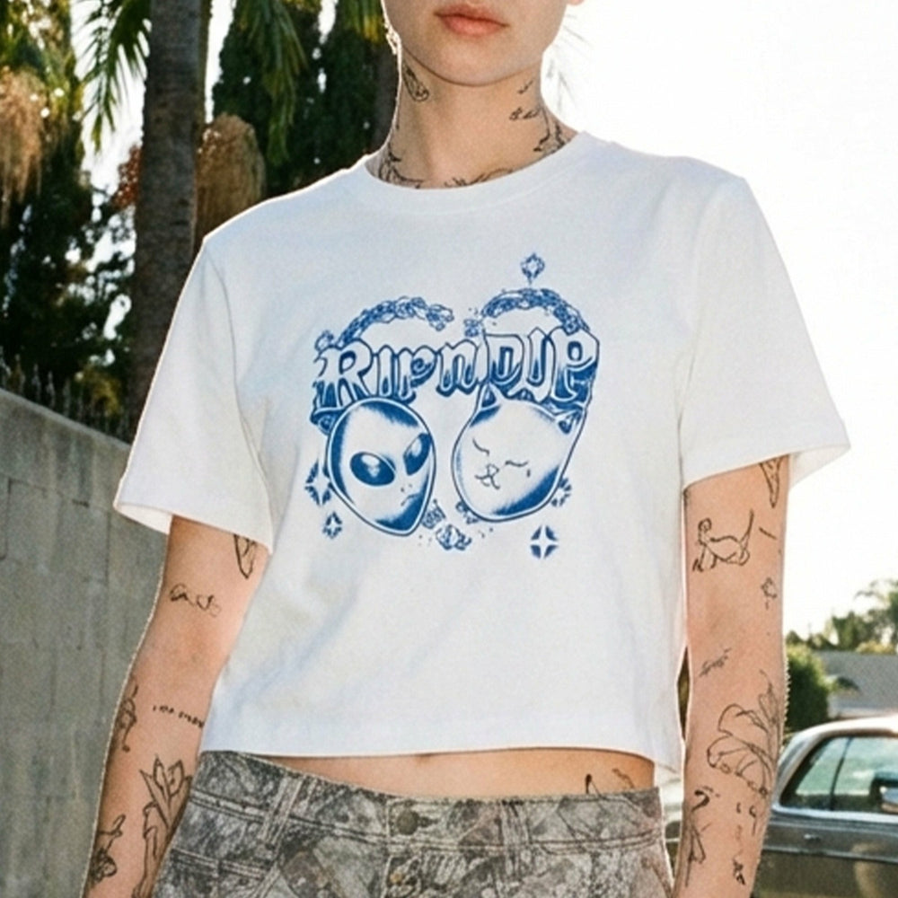 Ripndip Online Shop | Kali Cropped Baby Tee (White)