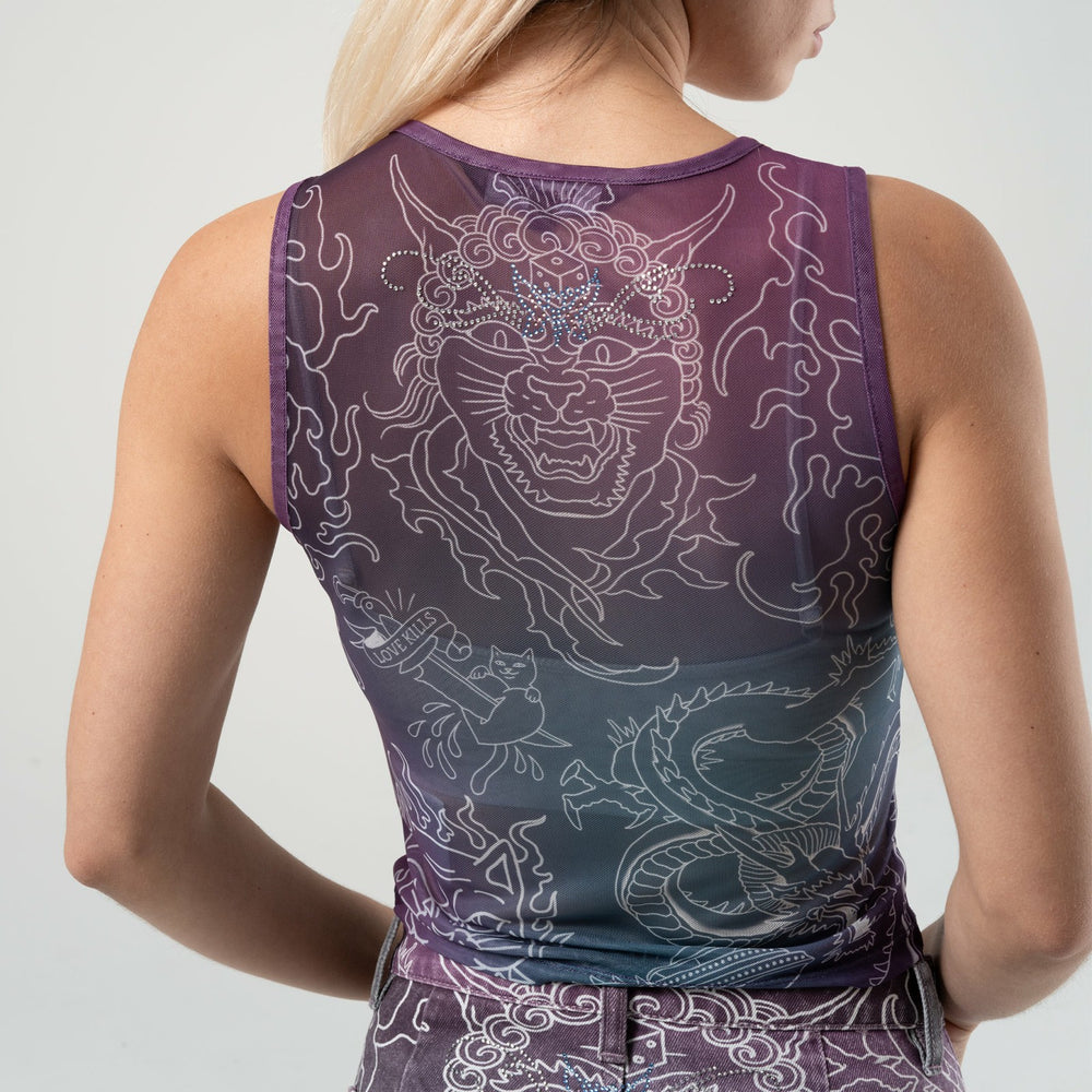 Ripndip New | Trace Mesh Cropped Tank (Multi)