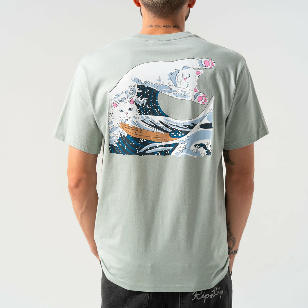 Ripndip Online Shop | Great Wave Tee (Sage Grey)