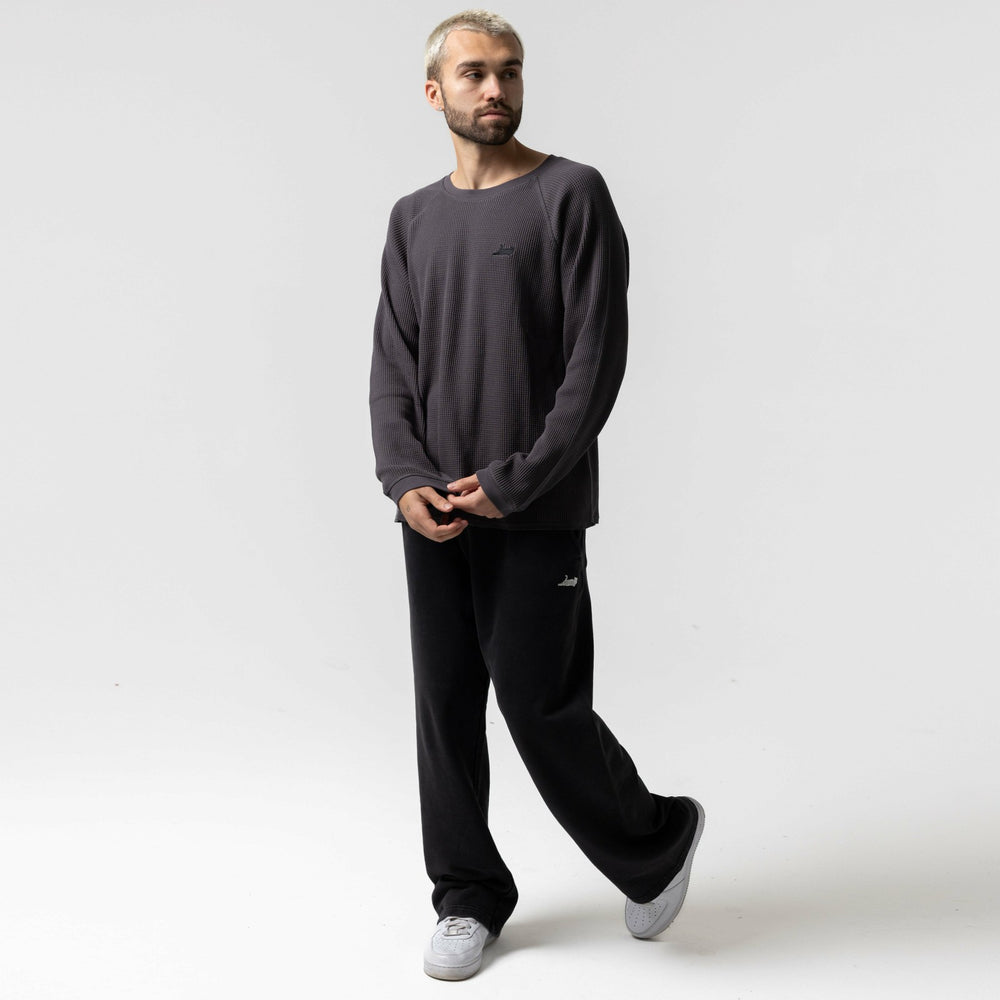 Ripndip Sale | Castanza Waffle Knit Long Sleeve (Charcoal)