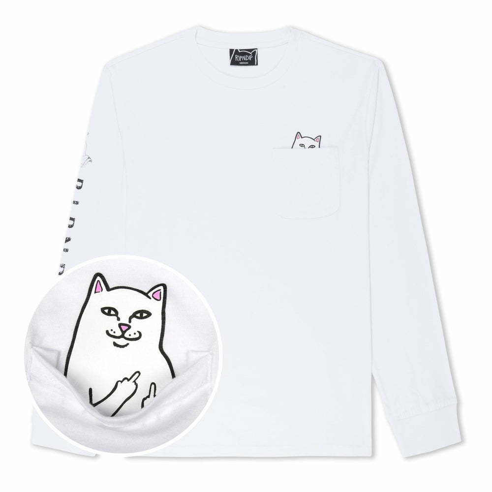 Ripndip For Sale | Lord Nermal L/S Pocket Tee (White)