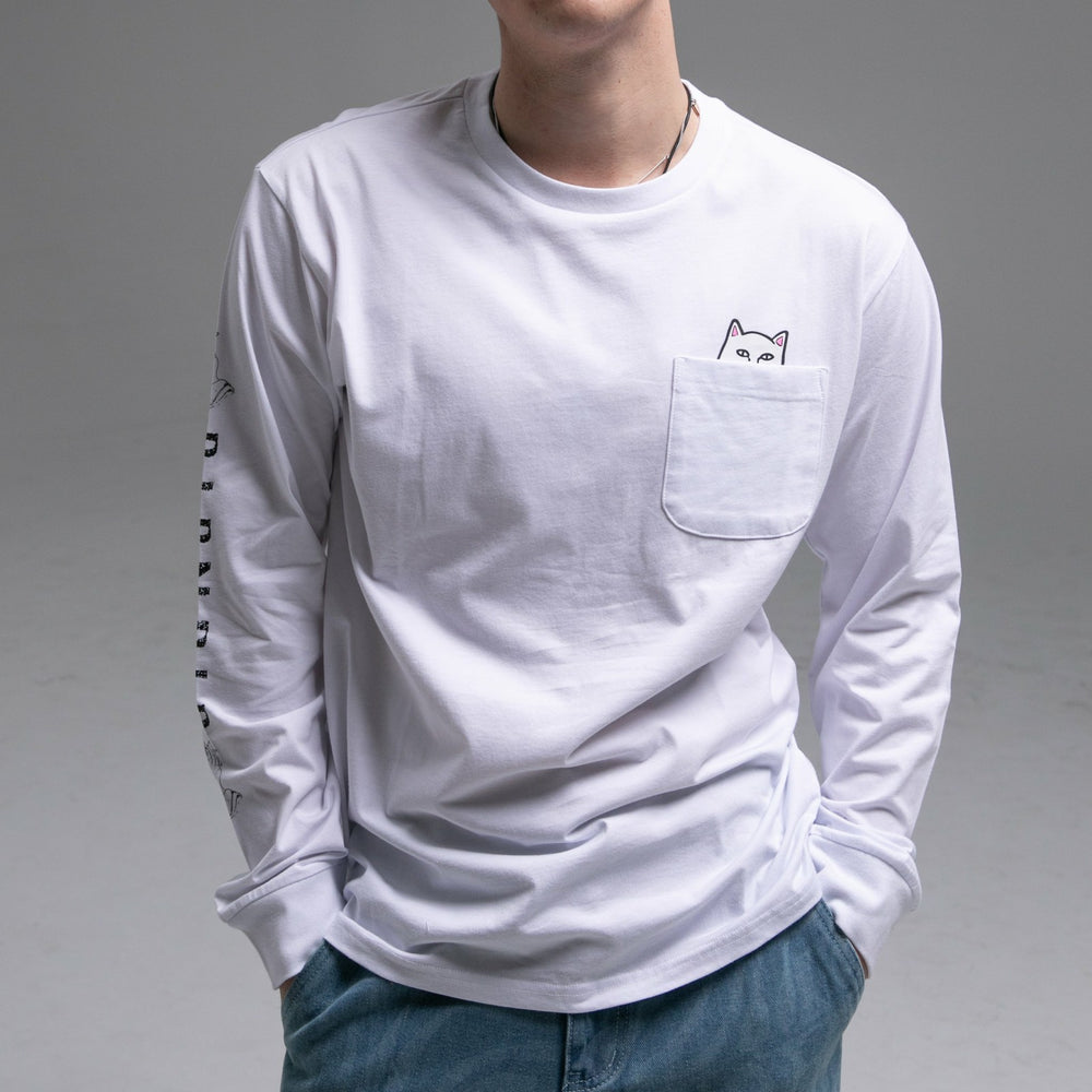 Ripndip For Sale | Lord Nermal L/S Pocket Tee (White)