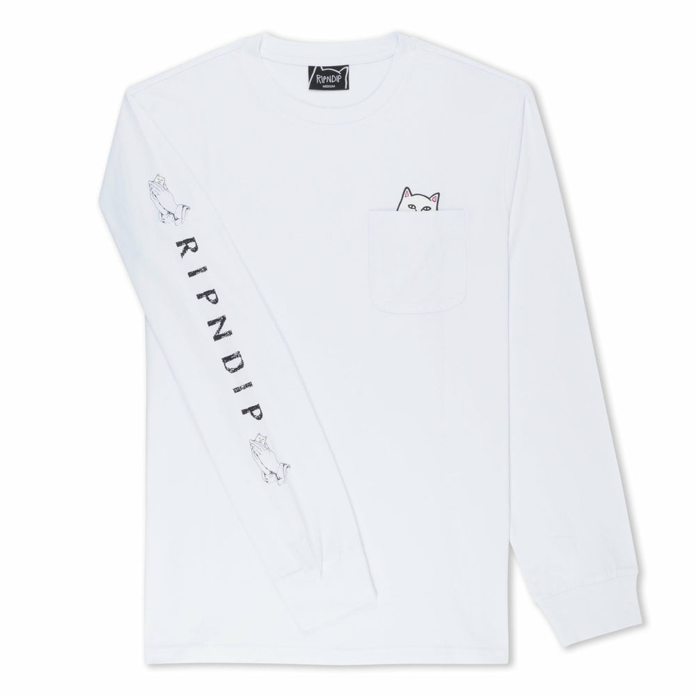 Ripndip For Sale | Lord Nermal L/S Pocket Tee (White)