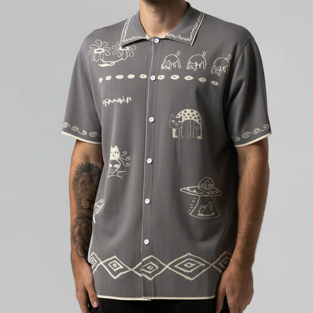 Ripndip Online | Blonded Reversible Button Up (Sand / Charcoal)
