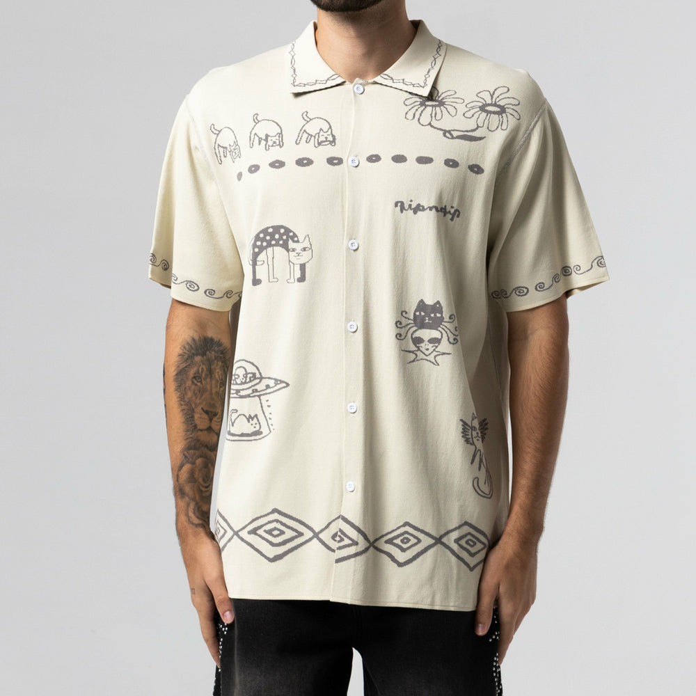 Ripndip Online | Blonded Reversible Button Up (Sand / Charcoal)