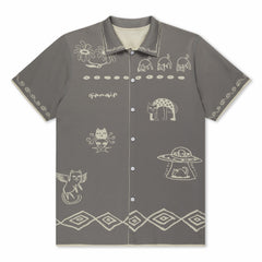 Ripndip Online | Blonded Reversible Button Up (Sand / Charcoal)