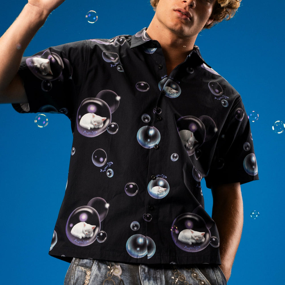 Ripndip Discount | Bubbles Button Up Shirt (Black)
