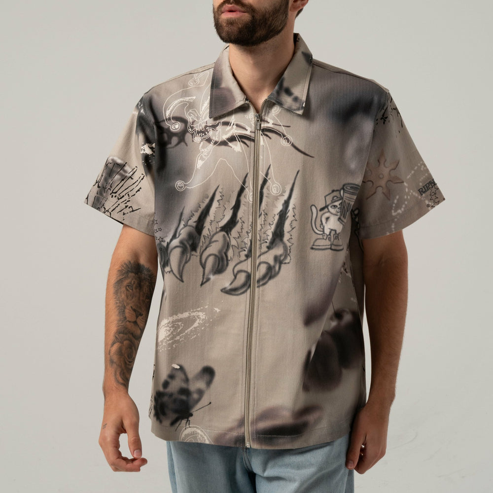 Ripndip Outlets | Stargazing Zip Up Shirt (Multi)