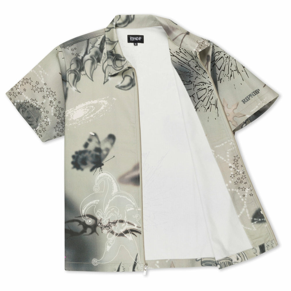 Ripndip Outlets | Stargazing Zip Up Shirt (Multi)