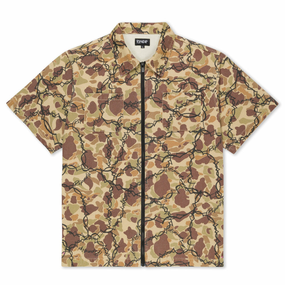 Ripndip Online Shop | Wired Zip Up Shirt (Tan)